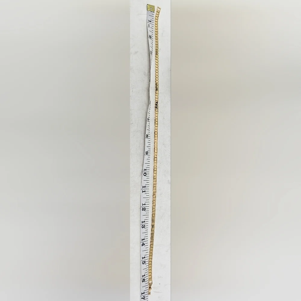 Vintage Monet Gold Plated Flat Box Chain 17" Necklace Signed - Picture 10 of 10